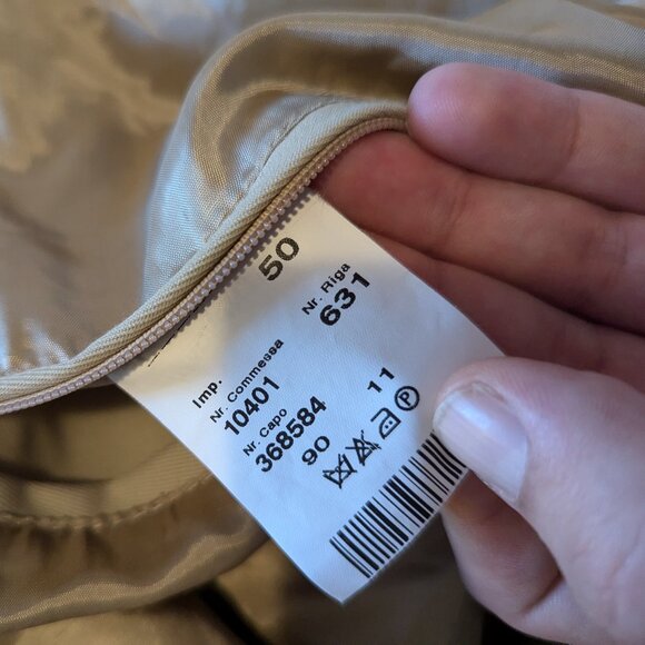 TOMBOLINI - Beige gabardine coat - Sz 50 - Picture 9 of 10